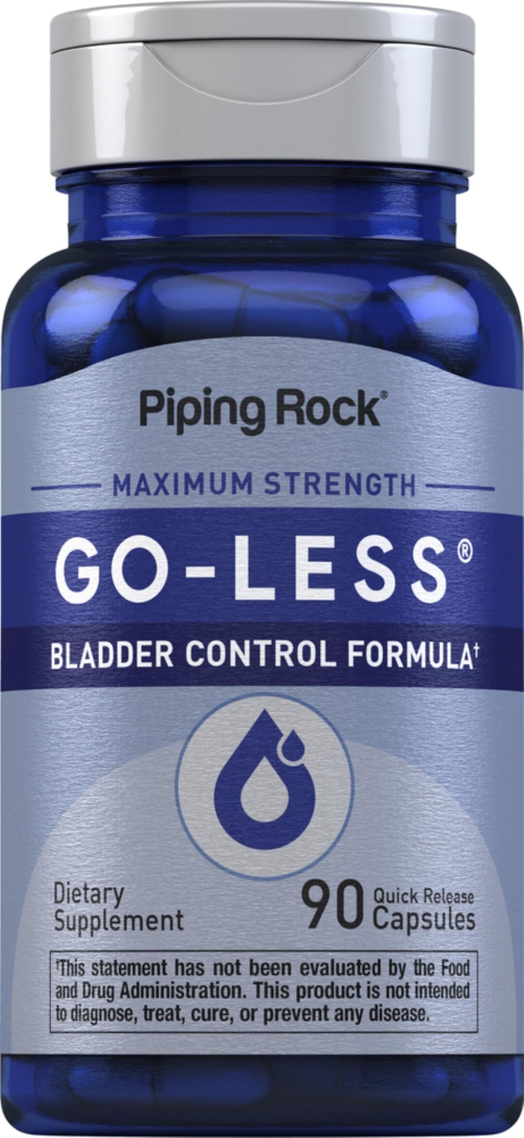 Piping Rock Bladder Control Pills for Women and Men | 90 Capsules | Maximum Strength Formula | Pumpkin Seed Extract | Non-GMO, Gluten Free Supplement