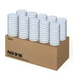 100 Packs Sterile Thick Plastic Petri Dishes with Lid, Vabiooth 90mm Dia x 15mm Deep Clear 3 Vents Petri Dish for Lab Science Experiment