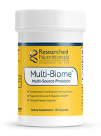 Researched Nutritionals Multi-Biome - Dual-Action Probiotics for Women & Men - Spore + Live Strain Formula with Delayed-Release Capsules for Gut Health, Histamine & Immune Support (30 ct)
