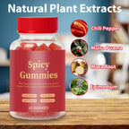 Ambelny Spicy Gummies, Intimacy Gummy with Muira Puama, Chili Pepper, Maca & Epimedium for Promote Hormone Balance, Vegan, Peach Flavor (60 Count/Bottle)