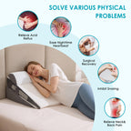 WGAKCED 3Pcs Wedge Pillow Set for After Surgery,Acid Reflux Relief, Adjustable Bed Wedge Pillows for Sleeping,Anti Snore, Memory Foam Triangle Pillow for Back&Neck&Shoulder Pain Relief, White&Grey