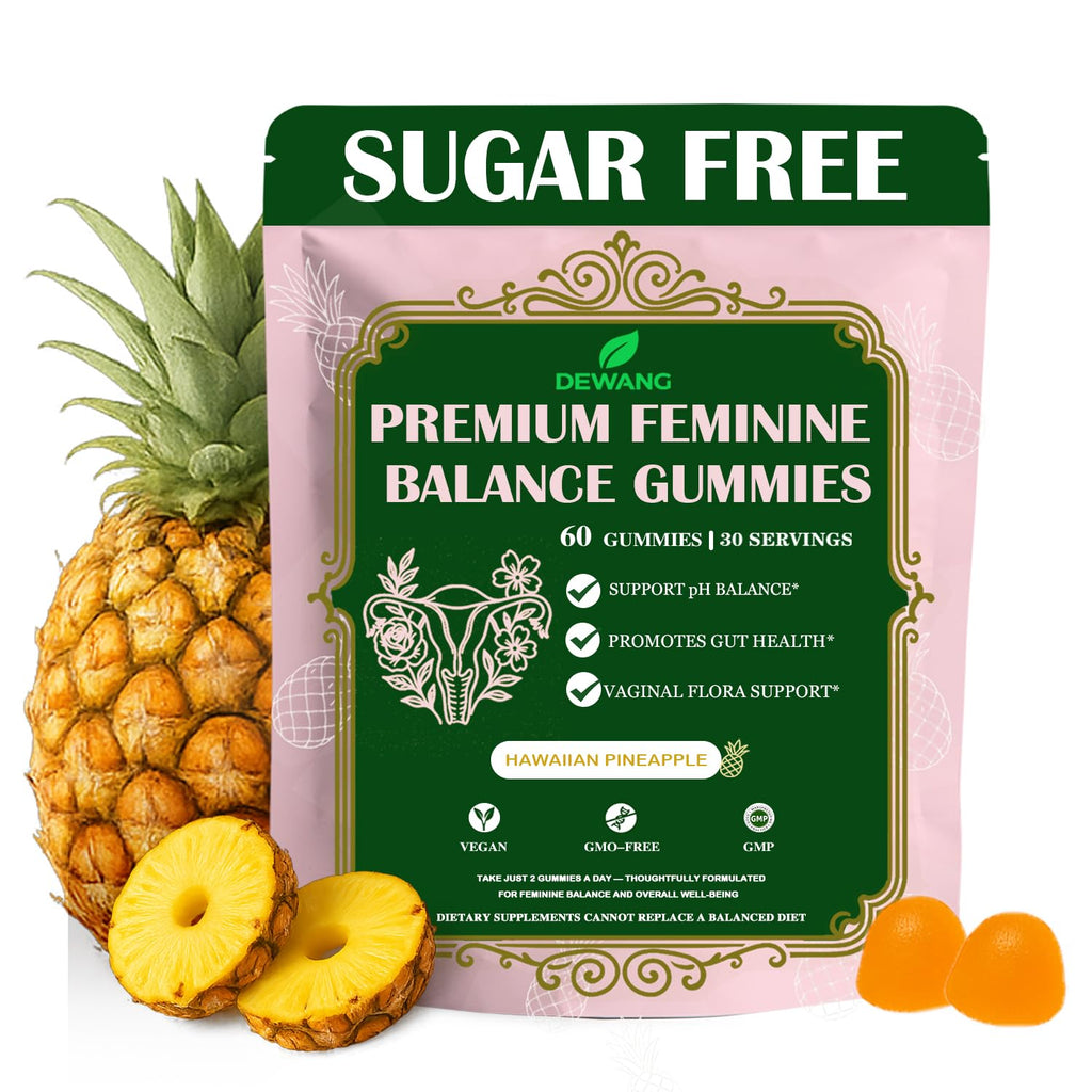 DEWANG Feminine Balance Gummies – Daily pH Balance & Vaginal Health Support, Probiotics for Womens Odor & Confidence Pineapple Flavor Vegan & Sugar-Free (Pineapple)