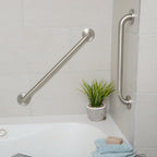 Amazon Basics Bathroom Handicap Safety Grab Bar, 36 Inch Length, 1.25 Inch Diameter, Holds up to 500LBs, ADA Compliant, Stainless Steel