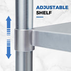 Profeeshaw Stainless Steel Prep Table 36x24 Inch NSF Commercial Work Table with Undershelf Heavy Duty Table for Kitchen Restaurant Home Hotel