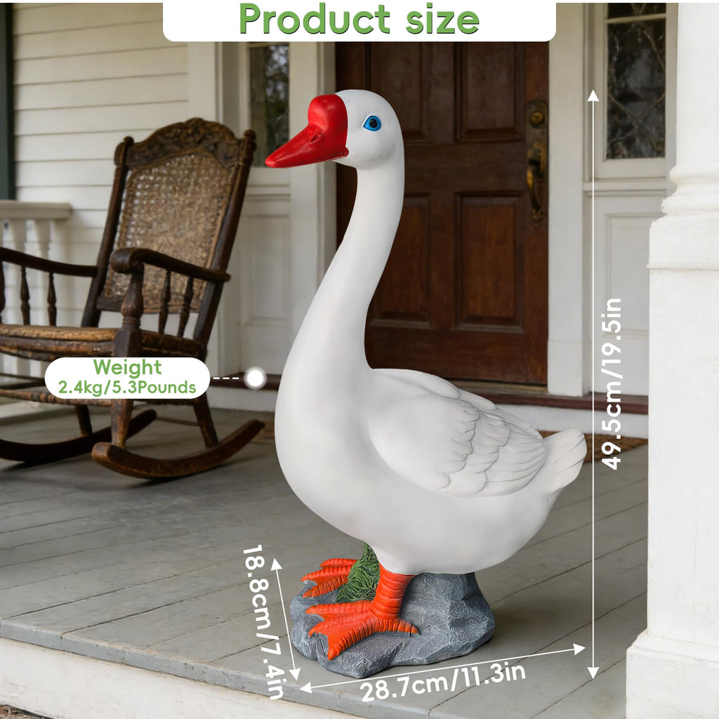 20" Porch Goose Statue Large Garden Resin Goose Decorative Sculpture