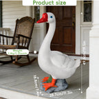 20" Porch Goose Statue Large Garden Resin Goose Decorative Sculpture