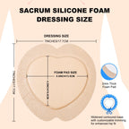 Sacral Foam Dressing, Sacrum Silicone Foam Dressing with Border, 7x7 Large Bandage for Bed Sores On Buttocks, Super Absorbent Pressure Sore Prevention Pads, Waterproof & Breathable Wound Dressing (10)