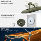 MDCMLKS Camping String Lights, 4 in 1 Portable Camping Light Rechargeable, 8 Lighting Modes, USB Charging, Quick Storage, 32.8FT Waterproof Tent Lights String for Camping, Hiking, Yard, Christmas