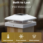Solar Post Cap Lights Outdoor 16pack, White Waterproof Solar Powered Deck Fence Post Lights Fit 4x4 Wood/Vinyl Posts, Bright Warm White Solar Cap Light Decorate Deck, Patio, Porch, Fence
