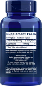 Life Extension Carnosine, Healthy Aging, Exercise Recovery, Gluten-Free, Non-GMO, Vegetarian, 60 Capsules