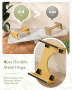 AmazerBath 7 Inches Bamboo Toilet Stool Squat for Adult, Foldable Squatting Potty Stools for Bathroom, 0.79" Thickness Poop Stool with Non-Slip Strip, Space-Saving, No Assembly Required, Natural Color