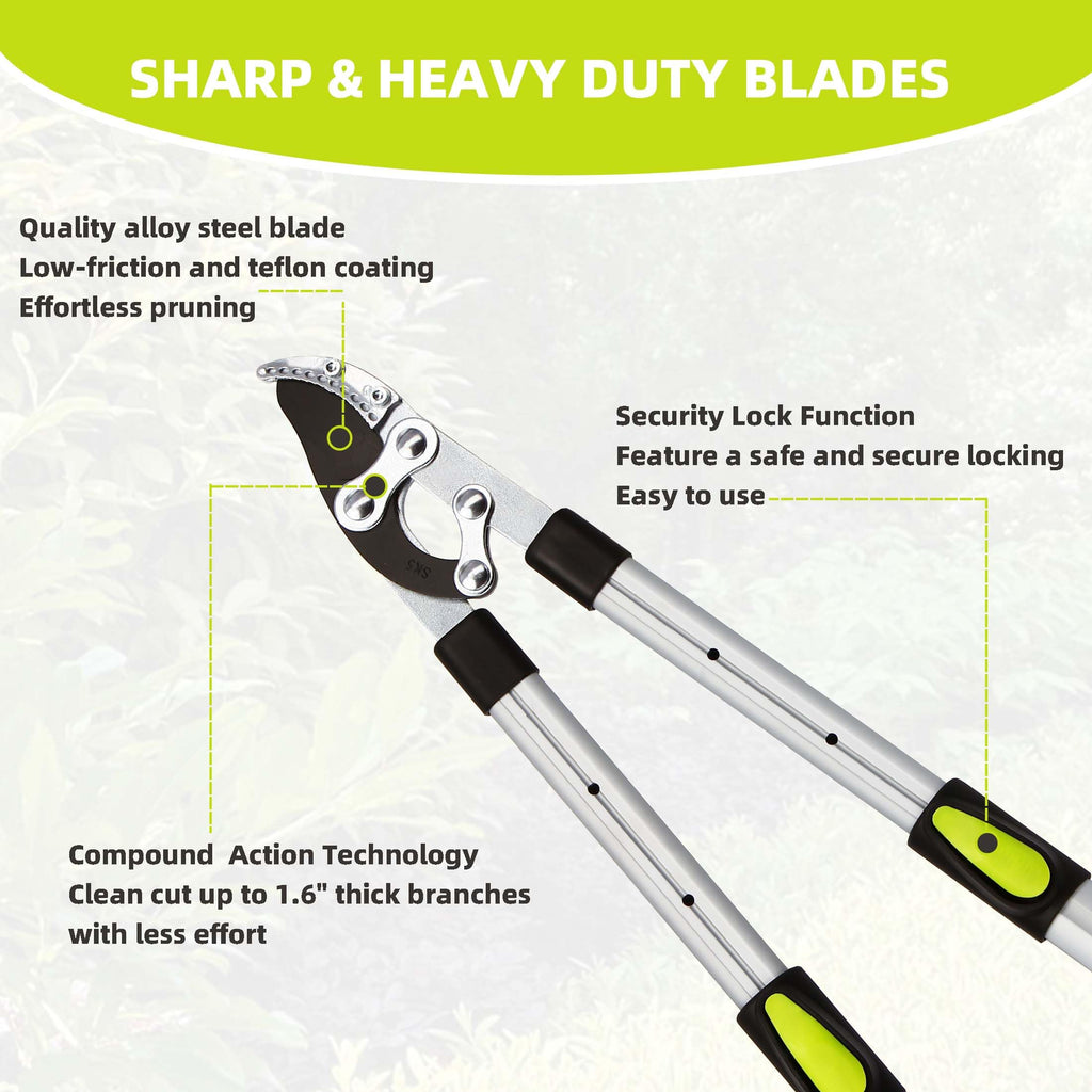 YRTSH Loppers for Tree Trimming Heavy Duty, Extendable 21-26" Branch Cutter