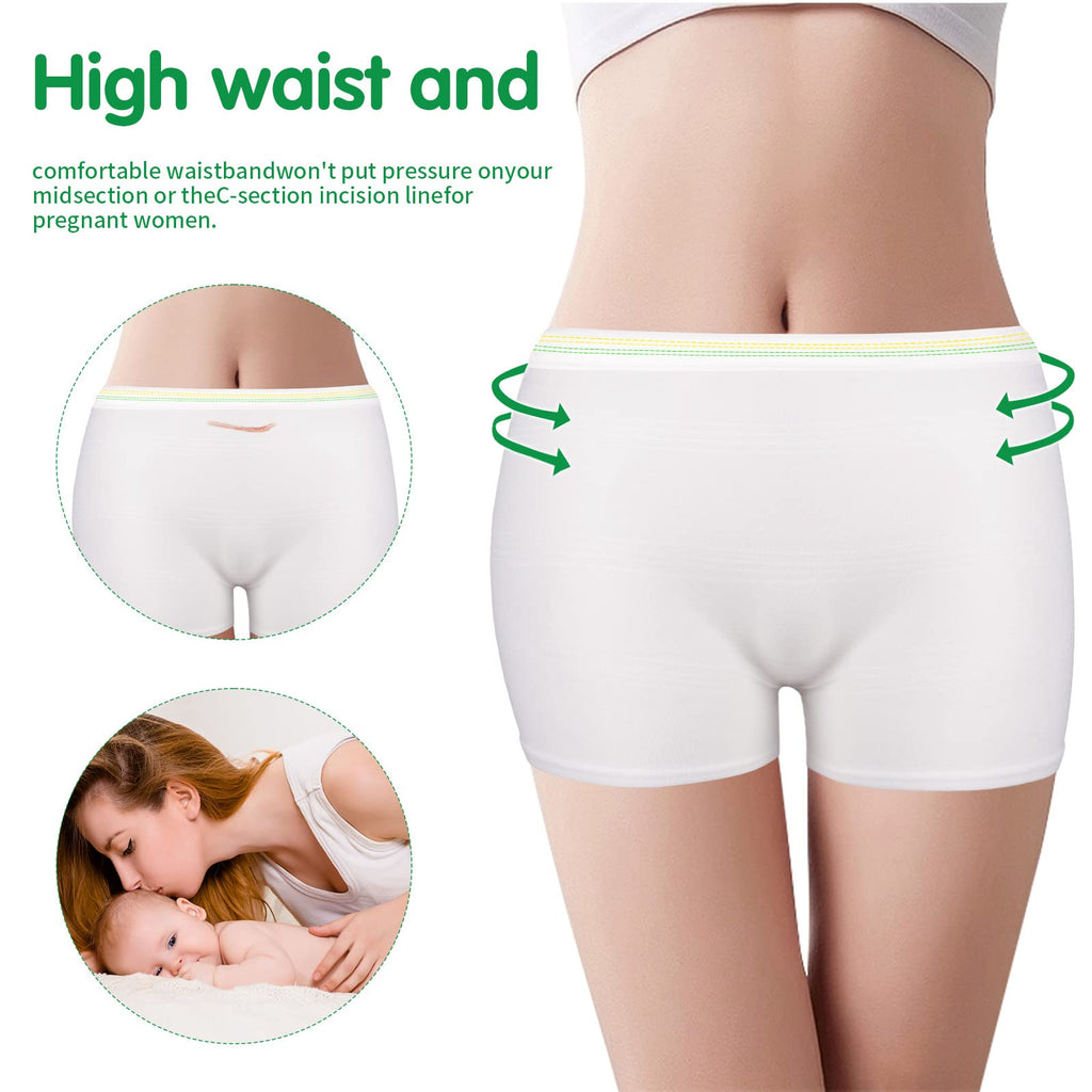 12 Pack Mesh Underwear Postpartum Must Have Hospital Provide Washable Breathable Undies for Delivery, Surgical,Traveling (L/XL(13-39 in)) White