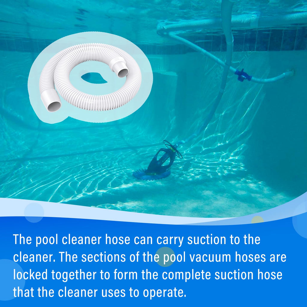 Universal Pool Vacuum Hose 48" Long Fit for Kreepy Krauly, Baracuda G3/G4, Hayward Navigator, Pool Vac Ultra and Most Automatic Pool Vacuum Cleaners, Swimming Pool Cleaner Suction Hose, 3 Pack