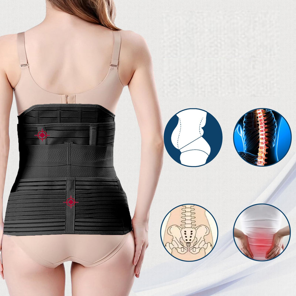ChongErfei 3 in 1 Waist Cincher (XL/Plus Size, Black)