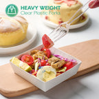 FOCUSLINE 360 Count Clear Plastic Forks Heavy Duty, Solid and Durable Premium Disposable Forks Bulk, Suitable for Catering, Parties, Events and Everyday Use
