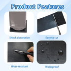 Black Adhesive Rubber Strip, 1/8 (.125)" Thick X 2" Wide X 10'Long, Solid Rubber Roll with Self Adhesive for Anti-Slip, Anti-Vibration, DIY Gaskets, Crafts, Sealing, Supports, Protection