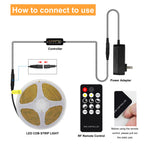 AXMOTUT COB LED Strip Light with Remote, Dimmable 16.4FT/5M Flexible High Density LED Light,4000K Natural White 2400LEDs Super Bright LED Light Strip CRI 90+ for Bedroom,Kitchen,DIY Home Decoration