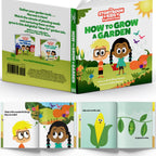 Pink Kids Gardening Tools - Includes Sturdy Tote Bag, Watering Can, Gloves, Shovels, Garden Stakes, and a Delightful Children's Book How to Garden Tale - Kids Garden Tool Set for Toddler Age on up.