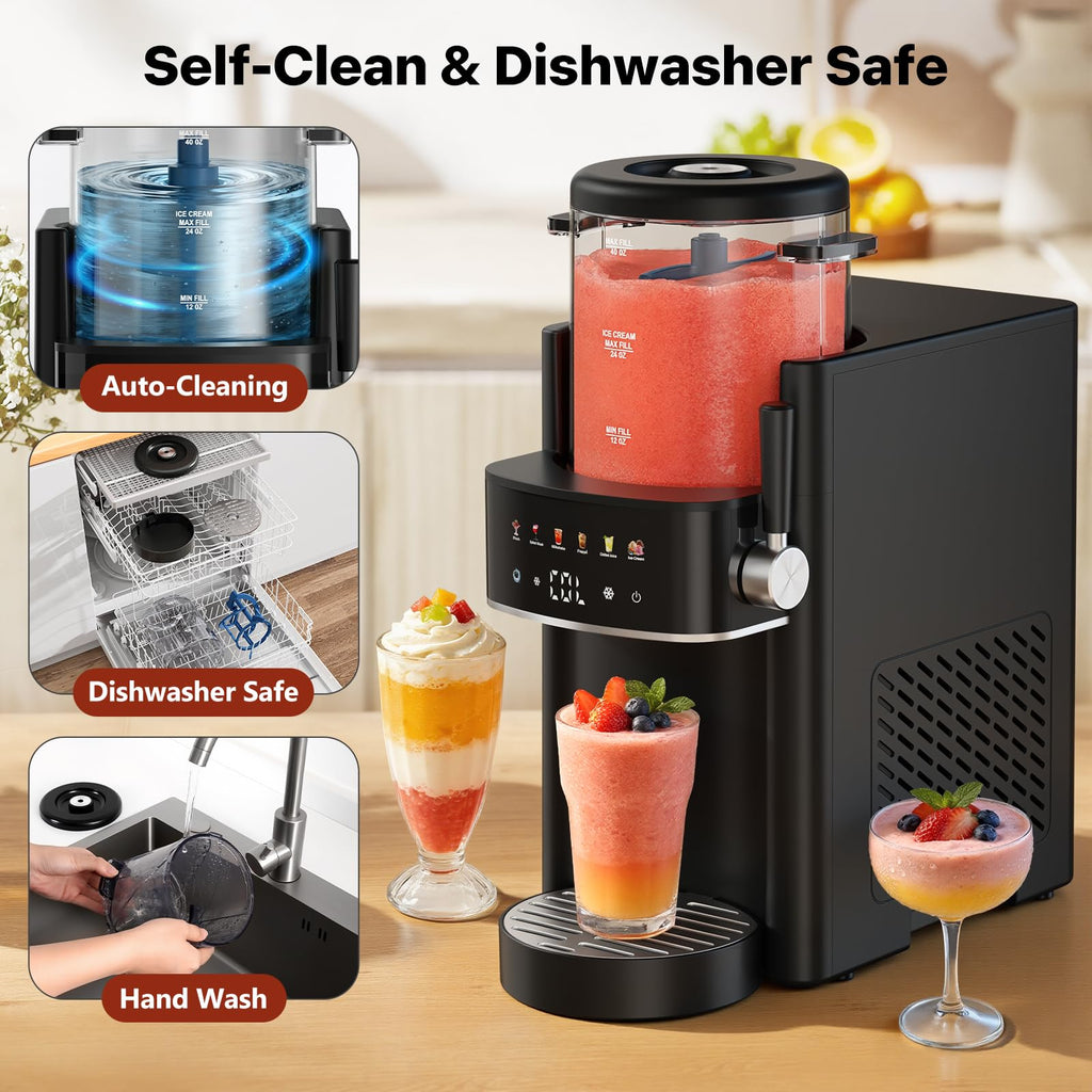 Ranvaira Slushie Machine for Home, Ice Cream Maker, 40OZ Capacity, Silver