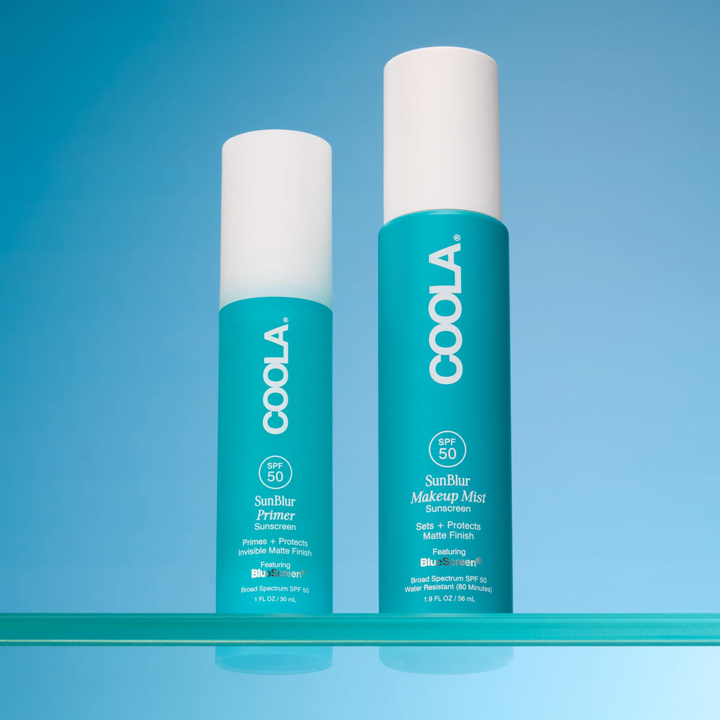 COOLA SunBlur Makeup Primer with SPF 50, Matte Finish, Sets Makeup for 8 Hour Wear, Dermatologist Tested Sunscreen, Paraben Free, Vegan, 1.0 Fl Oz