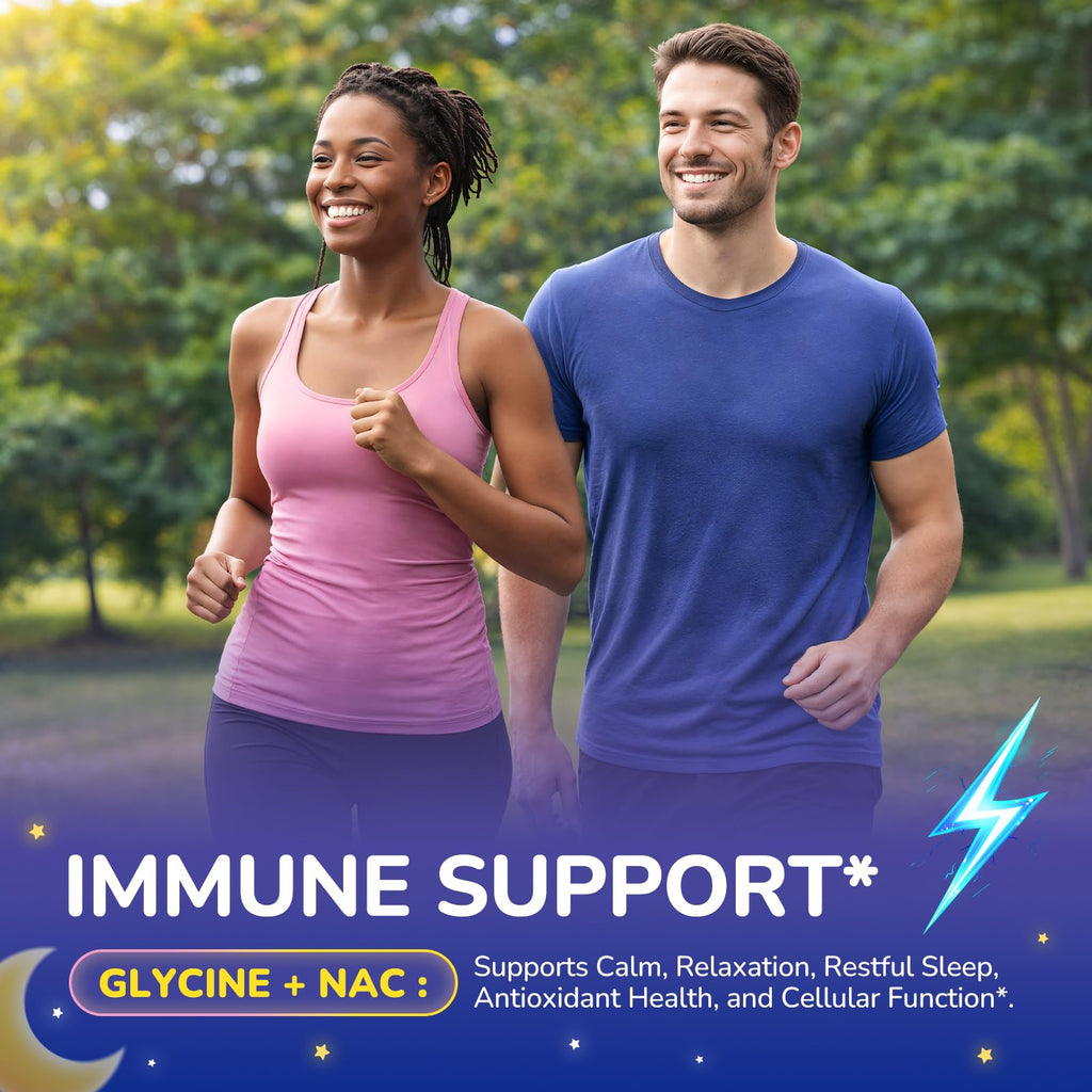 GZ HAOYUAN Glycine Gummies, Glycine 3g Supplements with NAC, L-Theanine, GABA, for Sleep, Relax, Nerve & Brain Support, Sugar Free, Vegan, Strawberr Flavor, 60 Cts