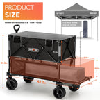 Overmont 400L Double Decker Folding Wagon, 450 lbs Heavy Duty with Brakes