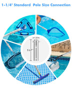 Pool Pole Telescopic 20FT Heavy Duty Upgraded Aluminum, 20 Ft Extension/Extendable Telescoping Tool for Above Ground/Inground Swimming Cleaning Supplies Accessories, Leaf Skimmer/Brush/Net/Vacuum/Mesh