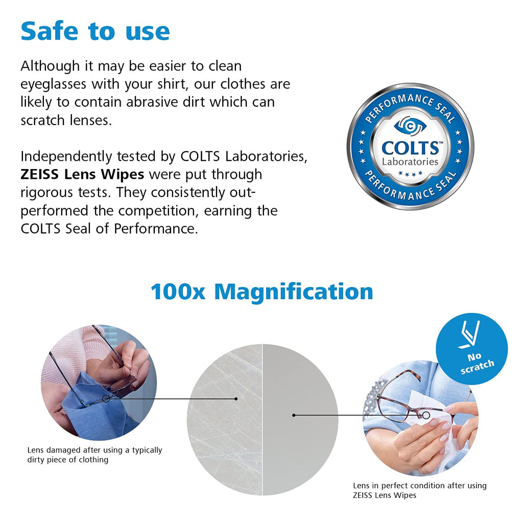 Zeiss Pre-Moistened Lens Cleaning Wipes, 2 Pack (200 Ct)