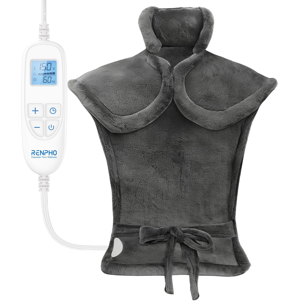 RENPHO Mothers Day Gifts, Electric Heating Pad - 6 Heat Levels for Neck, Shoulder, and Back, Weighted Pad for Snug Fit - Machine Washable, ETL Safety Certified for Cold Nights and Winter, FSA Eligible