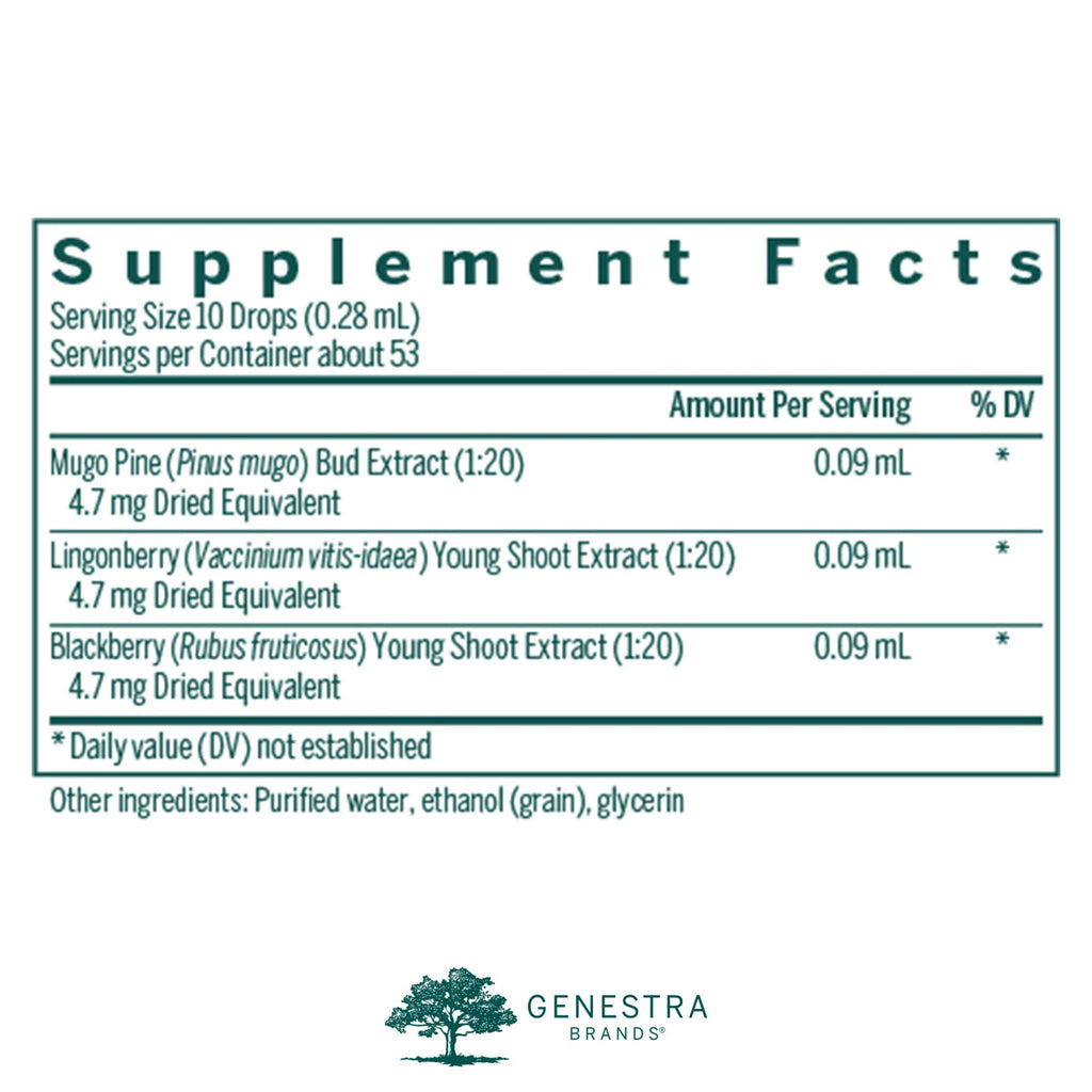 Genestra Brands Osteo-gen | Mugo Pine, Lingonberry, and BlackBerry Herbal Supplement | 0.5 fl. oz.