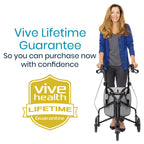Vive Mobility 3 Wheel Walker - Three Wheeled Rollator for Seniors - Lightweight, Foldable, Narrow, Heavy Duty - for Elderly Men Women - Folding 3-Wheel Tri Scooter with Basket Bag