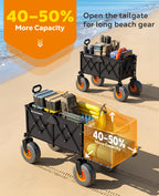 Beach Wagon with Big Wheels for Sand,9" Big Wheels, 440lbs Wagons Carts
