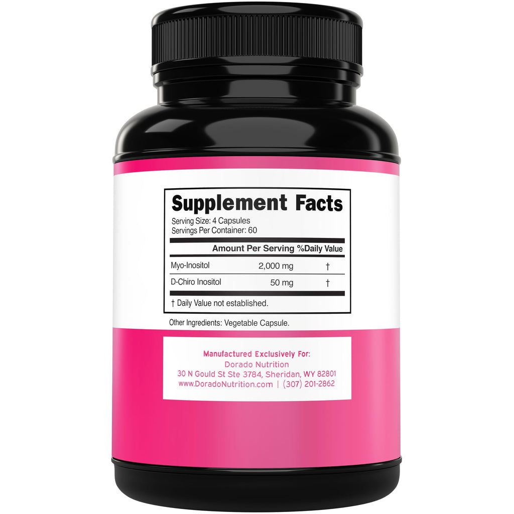 Myo-Inositol & D-Chiro Inositol Supplement For Women (240 Capsules, 2050mg Per Serving Ideal 40:1 Ratio Myo Inositol) Hormone Balance for Women - Third Party Tested, Vegan Safe & USA Made - 240 Count