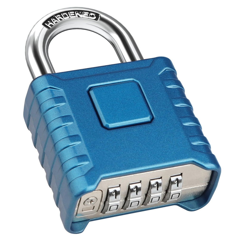 Heavy Duty Weatherproof Padlock [One-Touch Unlocking], Diyife Large Outdoor Combination Padlock, High Security, Design of Hidden Password Suitable for Locker, Home, School, Gate, Fences (Blue)