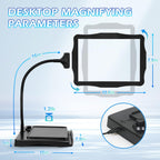 Magnifying Glass with Light and Stand 50 Ultra-Bright LEDs Large Magnifying Lamp 360° Flexible Gooseneck Magnifying Glass with Stand Hands Free Magnifier Glasses for Sewing Reading Crafts Seniors
