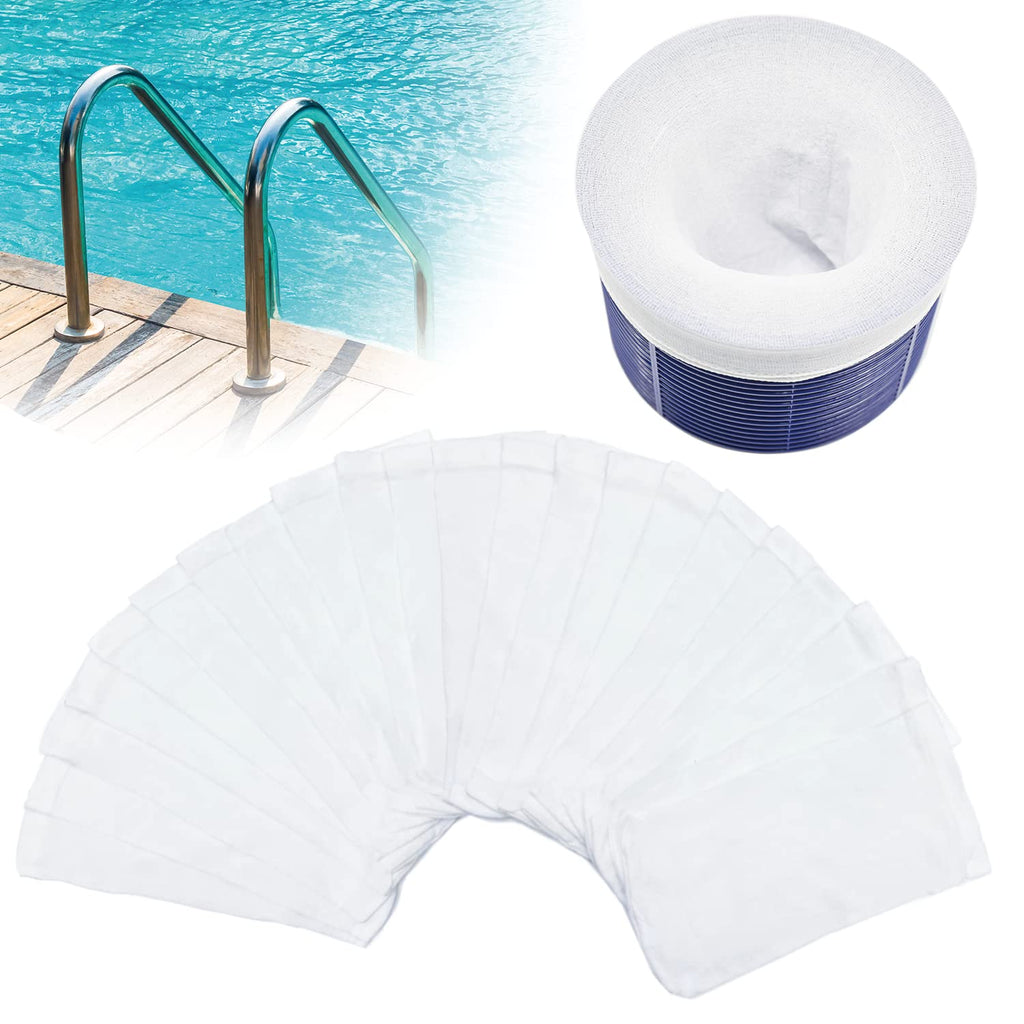 chicarry 200 Pack Pool Skimmer Socks, Reusable Pool Socks for Skimmer Basket, Skimmer Socks for Above Ground & Inground Pool (200 Pack)