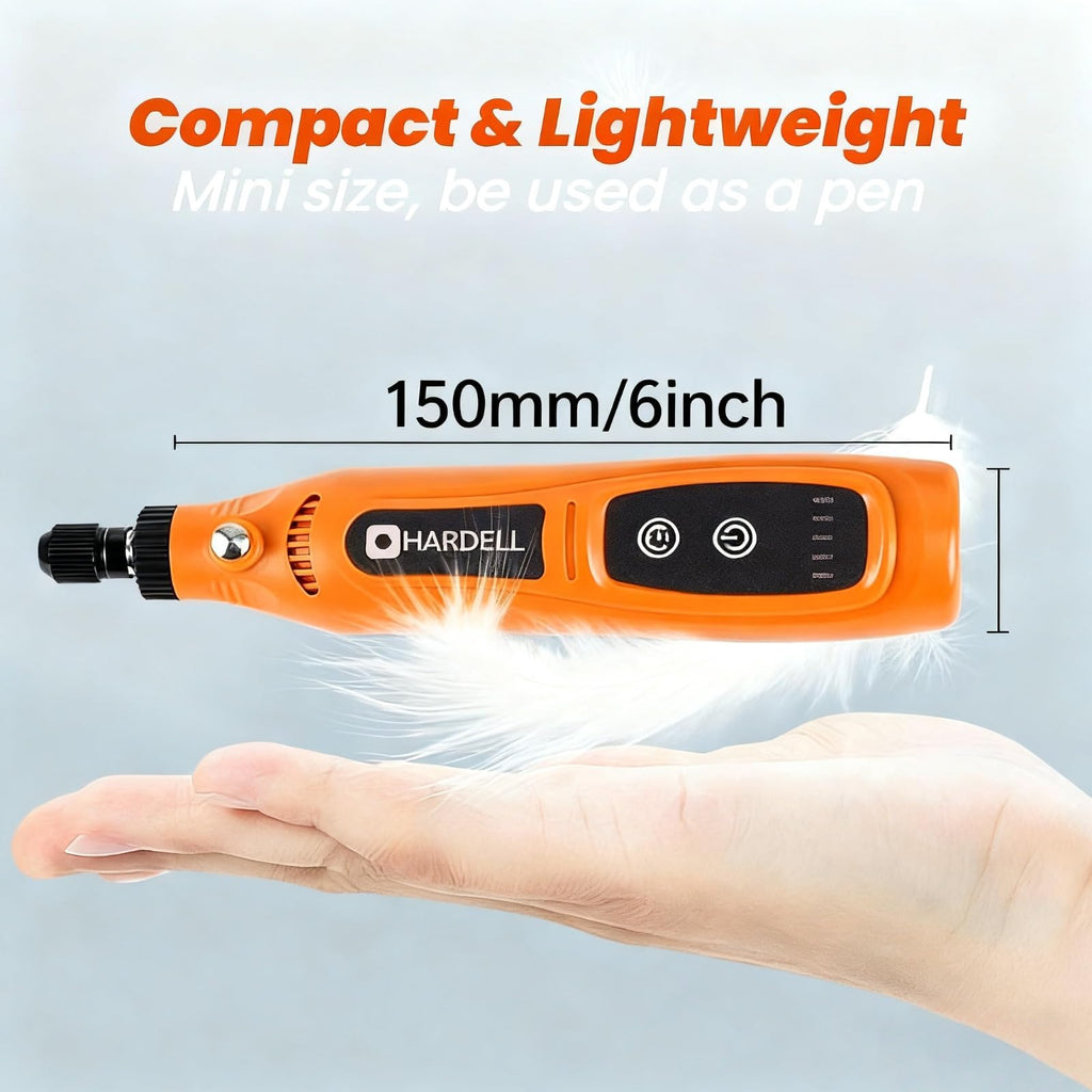 HARDELL Mini Cordless Rotary Tool 4V, 5-Speed Rotary Tool Kit with 42 Accessories, Rechargeable Power Rotary Tool for Engraving, Sanding, Polishing, Drilling, Grinding, Small DIY Crafts