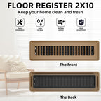 Floor Register 2x10, 6 Pack Floor Vent Covers for Home Floor Heavy Duty Steel Walkable Floor Vents Air Vent Covers 14x6 for Sidewall and Floor