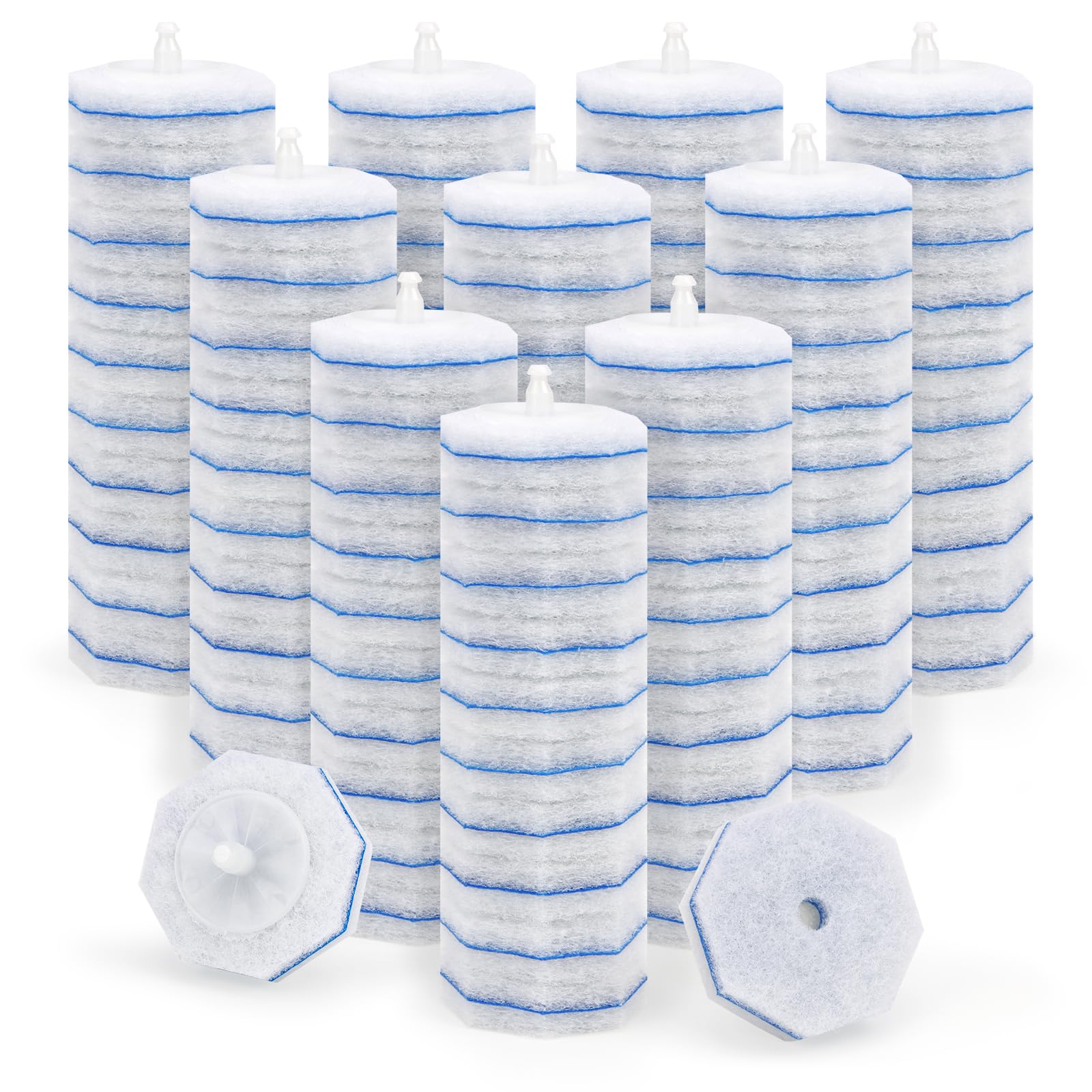 Gkweres 100PC Toilet Bowl Wand Refills, Disposable Toilet Brush Heads, Upgraded Toilet Scrubber Refill, Toilet Cleaner Refill Pads with Most Toilet Brushes for Easy Bathroom Cleaning