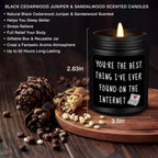 Homsolver Gifts for Boyfriend, Him, Husband, Men, Funny Anniversary Birthday Christmas Valentines Romantic Gifts for Him, Boyfriend, Black Cedar Juniper Sandalwood Candle