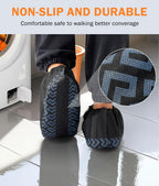 DclobTop 200Pack Black Recycable Shoe Covers Disposable -Non-Slip Shoe Covers for Indoors Reusable, Durable, Breathable Booties, 2 Sizes Fits Up To 12 US Men and 13 US Women Size