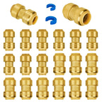 SUNGATOR 20-Pack Push Coupling Plumbing Fittings Set, Brass