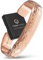 TheraCopper Pure Copper Bracelets for Women & Men, Cuff (Hammered)