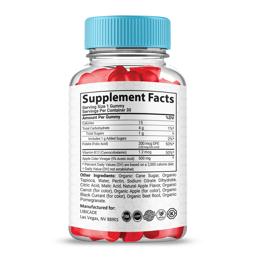 (1 Pack) Libicade Gummies, Maximum Strength Supplement, Advanced All Natural Vitamin Gummies
