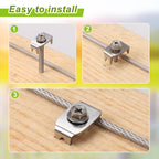 Fence Staples, Insaga 304 Stainless Steel Fence Nails for Softwood, Reusable Wire Fence Staples Screws for Mesh and Woven Fencing, 50pcs Fence Fasteners with Wire Fixer Hold Wire Firmly