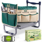 2-in-1 Heavy Duty Foldable Garden Kneeler And Stool With EVA Pad, Green