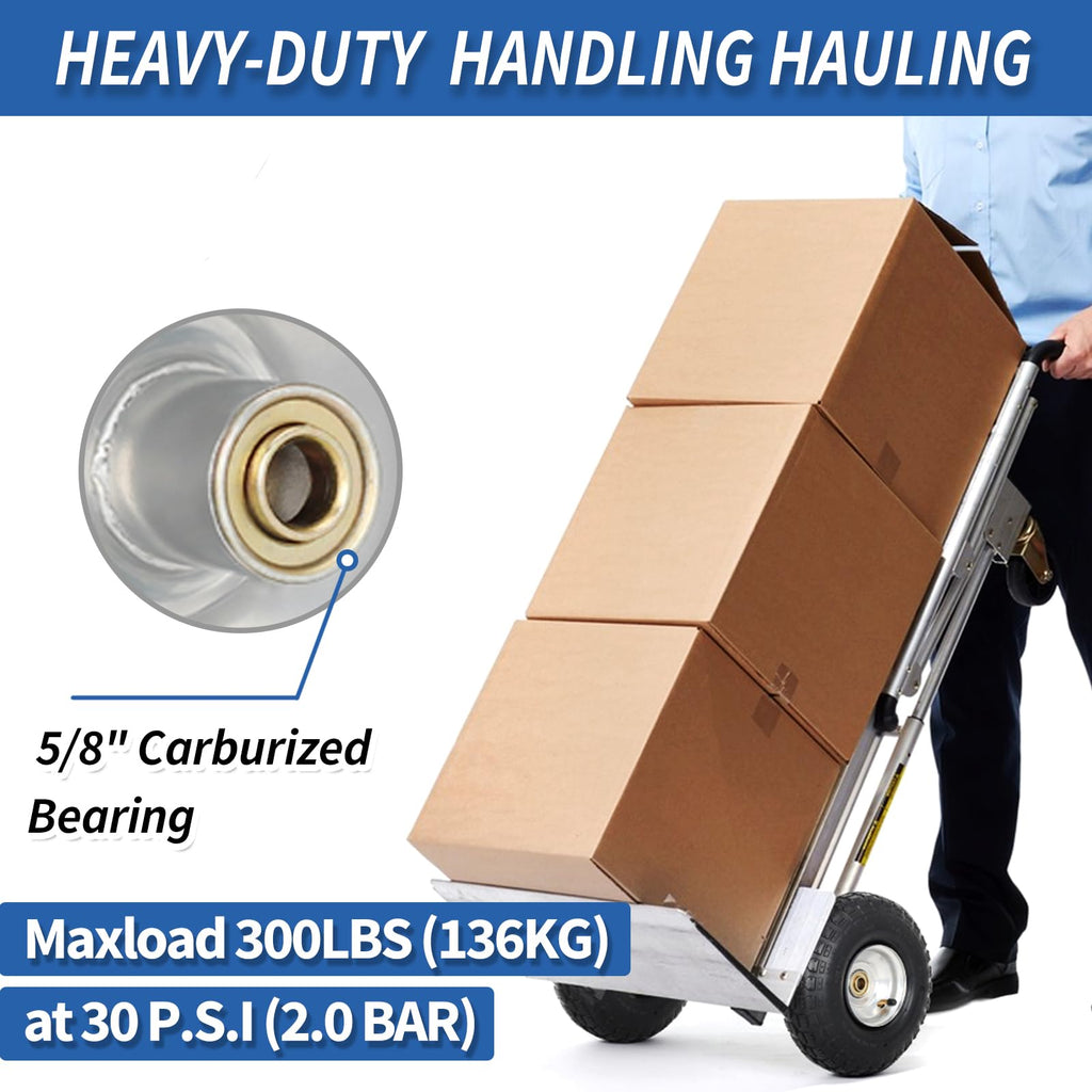 4.10/3.50-4 Pneumatic Tire, 10" Tire and Wheel, 2 Pack, with 2.2" Offset Hub, 5/8" Axle Bore Hole, Sealed Bearings, for Hand Truck Trolley Dolly Cart