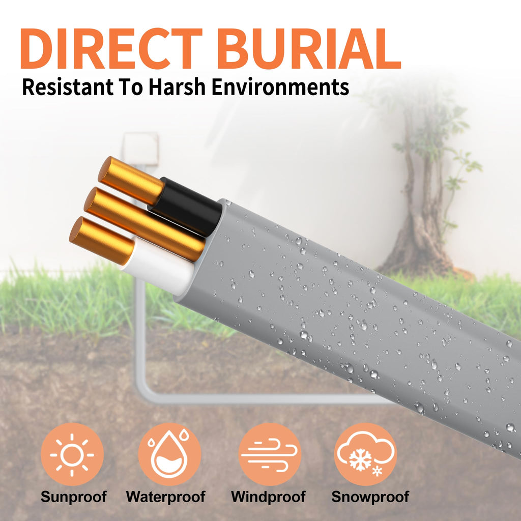 Energeaster 12/2 UF-B 50FT Solid Underground Feeder Direct Burial Cable