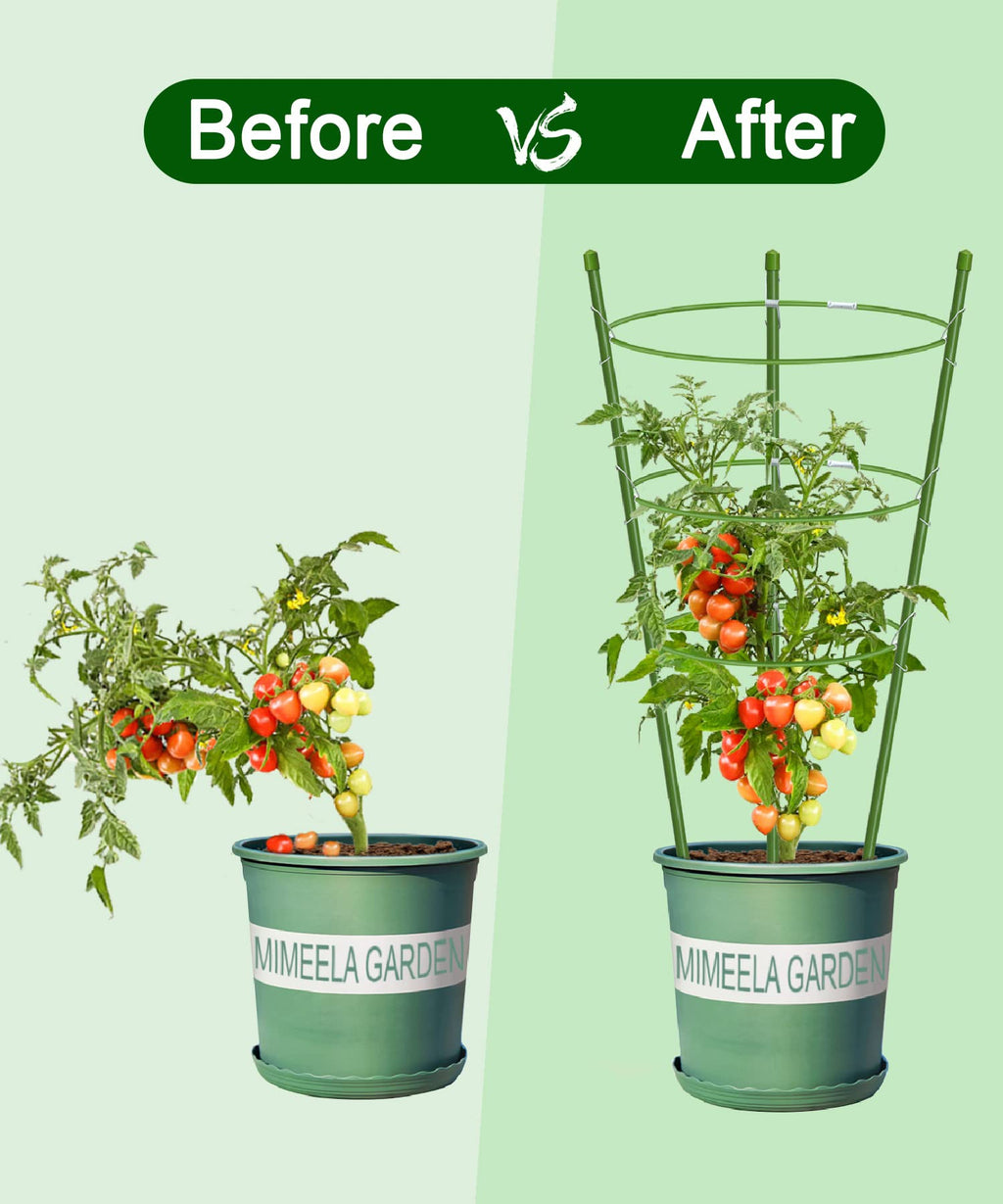 4 Pack Garden Plant Support Tomato Cage, Upgrade 24" Trellis for Climbing Plants, Plant Trellis Kits (24")